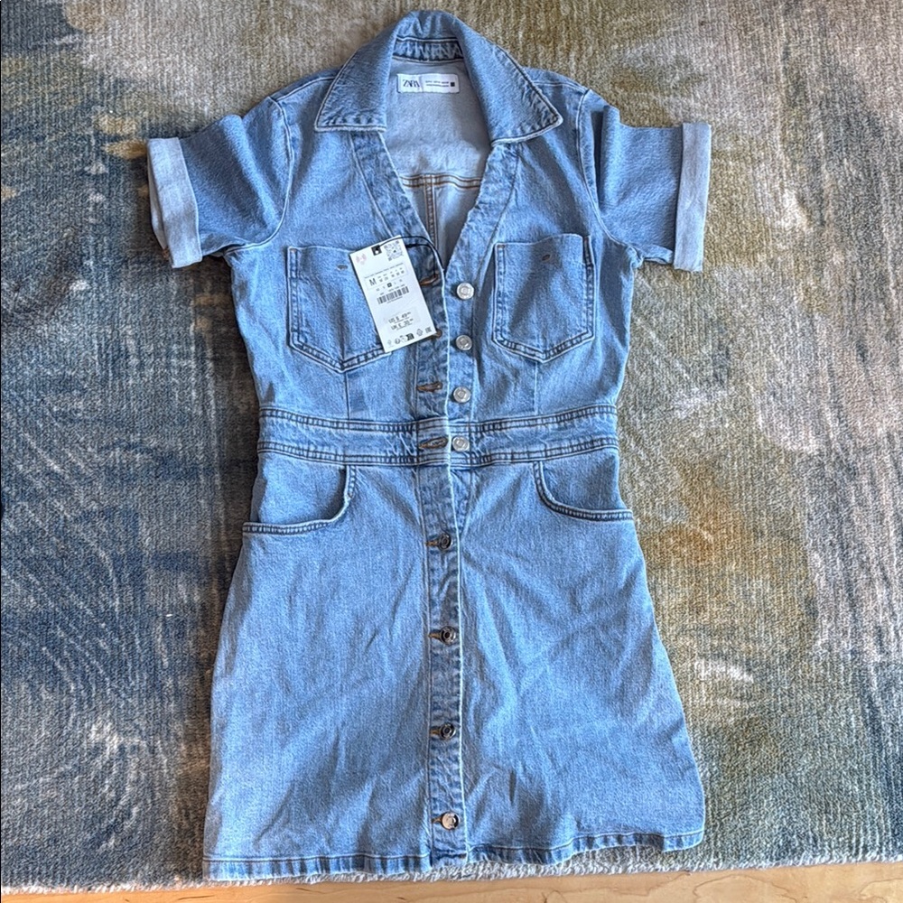 Zara Blue Denim Maxi Dress